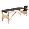 vidaXL Hopf&auml;llbar massageb&auml;nk 3 sektioner tr&auml; svart och beige
