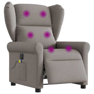 vidaXL Elektrisk massagef&aring;t&ouml;lj taupe tyg