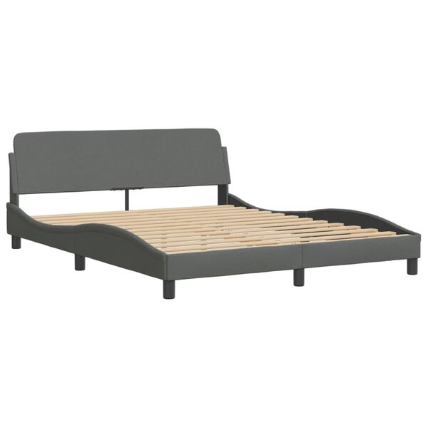 vidaXL Bed Frame "Dover" Dark Grey 160x200 cm Fabric
