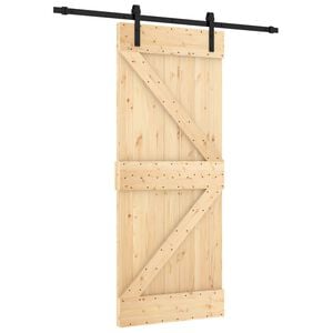 vidaXL Skjutd&ouml;rr 85 x 210 cm Massiv furutr&auml;d&ouml;rr (obehandlad)