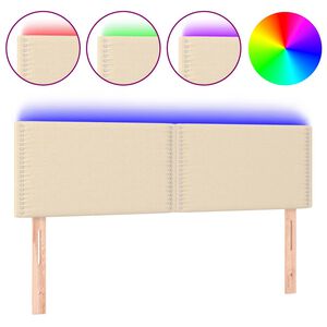 vidaXL S&auml;nggavel LED gr&auml;ddvit 144x5x78/88 cm tyg