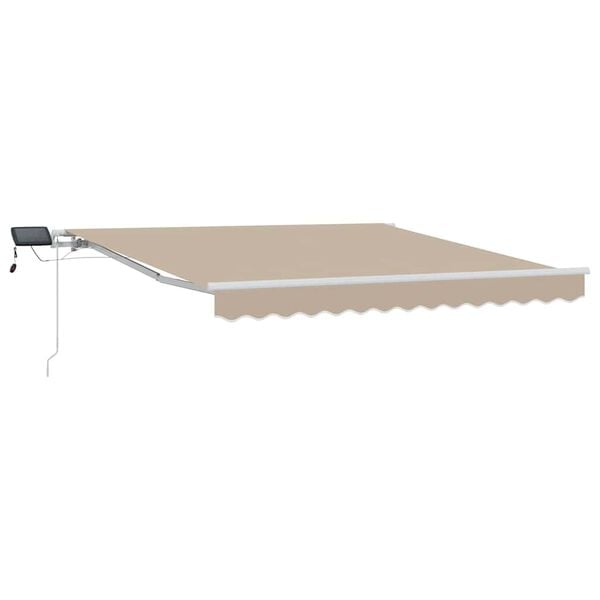 vidaXL Utf&auml;llbar markis Beige 350 x 250 cm Tyger och St&aring;l