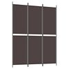 vidaXL Rumsavdelare 3 paneler 150 x 200 cm brun tyg