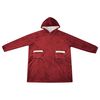 vidaXL Filt-hoodie Bordeaux Röd s Fleece och Flanell