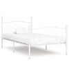 vidaXL S&auml;ngram utan madrass med ribbotten vit metall 90x200 cm
