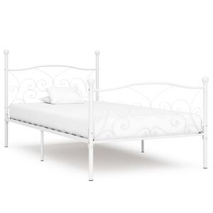 vidaXL S&auml;ngram utan madrass med ribbotten vit metall 90x200 cm