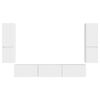 vidaXL TV-b&auml;nkset V&auml;ggmonterad 4 pcs H&ouml;gblanka vita Konstruerat tr&auml;