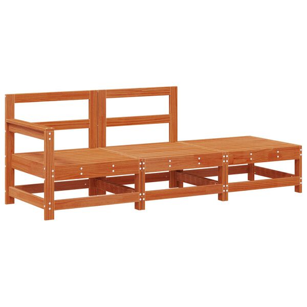 vidaXL Sektionell Soffa Enheter med kudde VaxBrun 190 x 62 x 70,5 cm