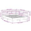 vidaXL S&auml;ng med bokhylla utan madrass vit 160x200cm massiv furu