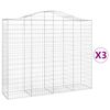 vidaXL Gabioner b&aring;gformade 3 st 200x50x160/180 cm galvaniserat j&auml;rn