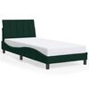 vidaXL Bed Frame with LED without Mattress "Hanko" Dark Green 80x200 cm Velvet