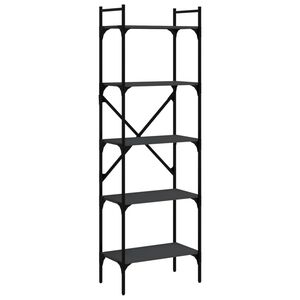 vidaXL Bokhylla med 5 hyllplan svart 56x31,5x174 cm konstruerat tr&auml;