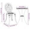 vidaXL Tr&auml;dg&aring;rds Bistro Set 3 pcs Vit Aluminium