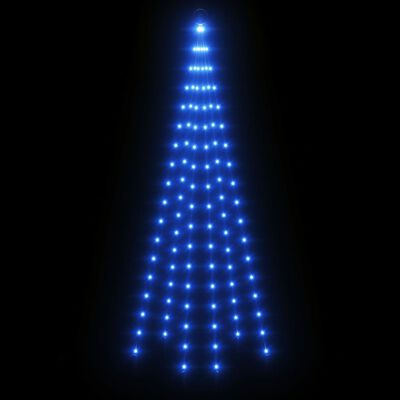 vidaXL Julgran på flaggstång blå 108 LEDs 180 cm