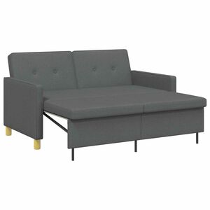 vidaXL Pull Out Sofa Bed M&ouml;rkgr&aring; Tyg