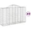 vidaXL Gabioner b&aring;gformade 9 st 200x50x120/140 cm galvaniserat j&auml;rn