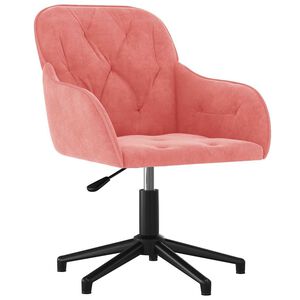 vidaXL Snurrbar kontorsstol rosa sammet