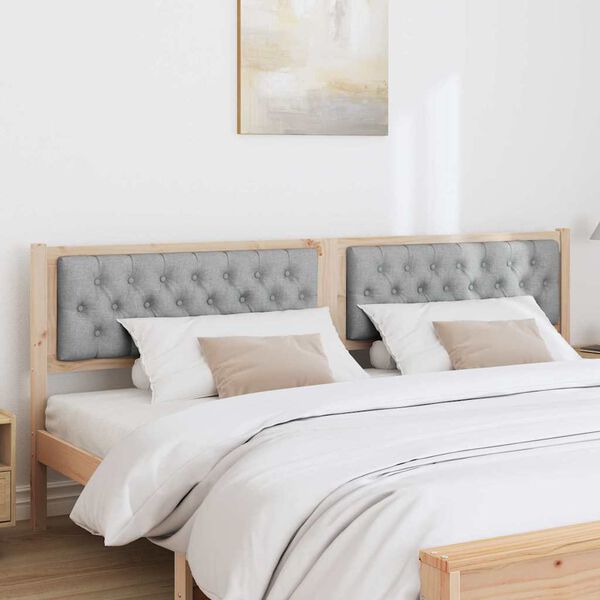 vidaXL Huvudgavel &Ouml;vrigt Brun och ljusgr&aring; 200 cm Massiv furu