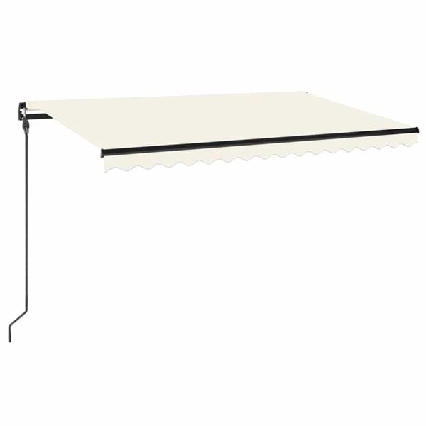 vidaXL Markis manuellt inf&auml;llbar 450x300 cm gr&auml;ddvit