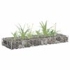 vidaXL Planteringsgabion upphöjd galvaniserat stål 90x30x10 cm