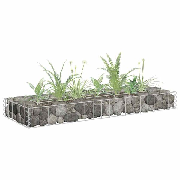 vidaXL Planteringsgabion upphöjd galvaniserat stål 90x30x10 cm