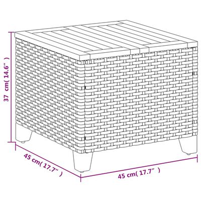 vidaXL Trädgårdsbord svart 45x45x37 cm konstrotting akaciaträ