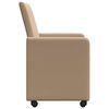 vidaXL Matstolar med hjul 2 pcs Cappuccino 57 x 66 x 94 cm Konstläder