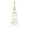 vidaXL Julgran p&aring; flaggst&aring;ng f&auml;rgglad 310 LEDs 300 cm
