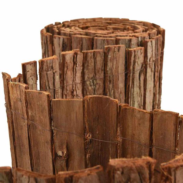 vidaXL Barkstaket Brun 400 x 150 cm Bark