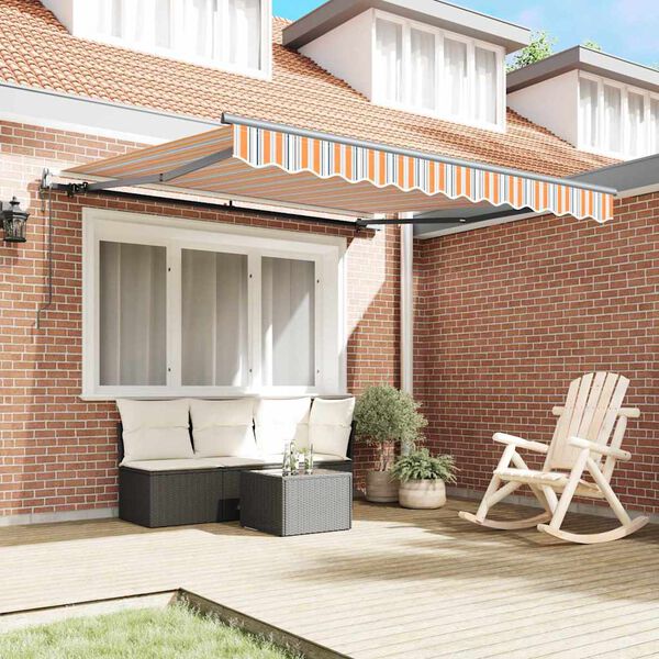 vidaXL Utf&auml;llbar markis Flerf&auml;rgsdesign 300 x 250 cm Duk och Aluminium