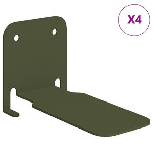 vidaXL Osynlig sv&auml;vande hylla 4 st Olivgr&ouml;n 6 x 11 x 6,5 cm