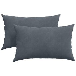 vidaXL Sofakuddar 2 pcs M&ouml;rkgr&aring; 50 x 30 cm Kordread tyg