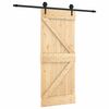 vidaXL Skjutd&ouml;rr Naturlig och svart 85 x 210 cm Massiv furutr&auml;d&ouml;rr