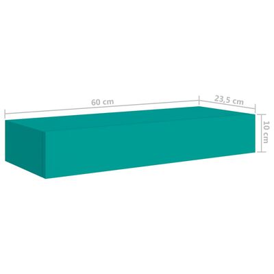 vidaXL Väggmonterad låda blå 60x23,5x10 cm MDF