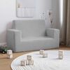 vidaXL Barnsoffa 2-sits ljusgr&aring; mjuk plysch