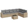 vidaXL Matgrupp f&ouml;r tr&auml;dg&aring;rden med dynor 8 delar beige konstrotting
