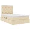 vidaXL Förvaringssäng med LED med madrass Kräm 120 x 200 cm Polyester