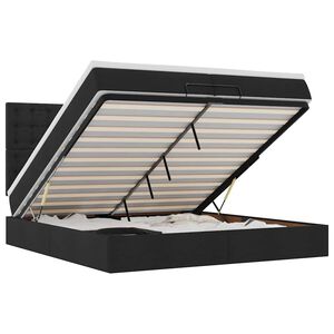 vidaXL Ottoman s&auml;ngram med madrasser svart 200x200 cm tyg