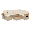 vidaXL Matgrupp f&ouml;r tr&auml;dg&aring;rden med dynor 8 delar beige konstrotting