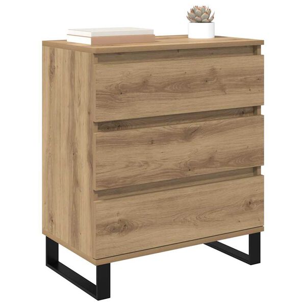 vidaXL Sideboard med l&aring;da Artisan Ek 60 x 35 x 70 cm Konstruerat tr&auml;