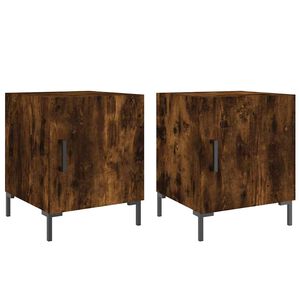 vidaXL S&auml;ngbord 2 st r&ouml;kf&auml;rgad ek 40x40x50 cm konstruerat tr&auml;
