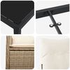 vidaXL Trädgårdsmöbelset med kudde 3 pcs Beige Poly rattan
