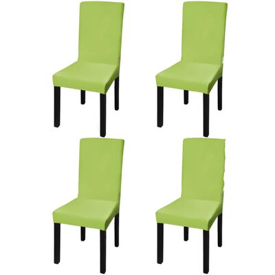 vidaXL Rakt elastiskt stolsöverdrag 4 st grön