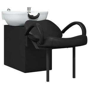 vidaXL Schampostol Svart och Vitt 136 x 60 x 92 cm PVC