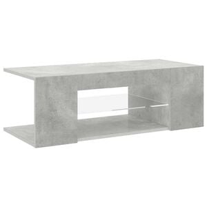 vidaXL TV-b&auml;nk med LED-belysning betonggr&aring; 90x39x30 cm