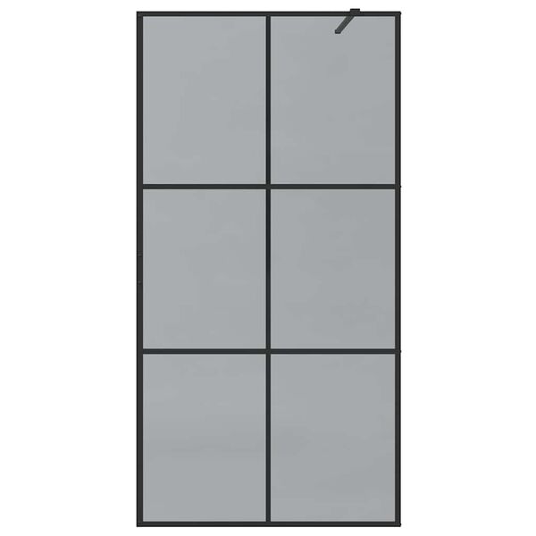 vidaXL Walk-in Duschv&auml;gg Svart 100 x 195 cm h&auml;rdat glas