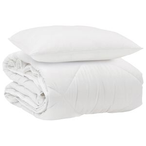 vidaXL &Aring;ret runt duvet med kudde 2 pcs Vit Mikrofiber