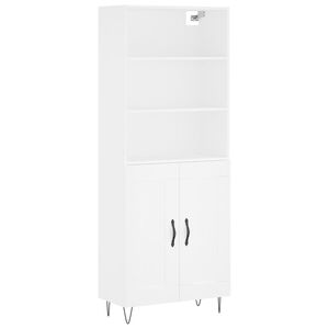 vidaXL H&ouml;gsk&aring;p vit 69,5x34x180 cm konstruerat tr&auml;