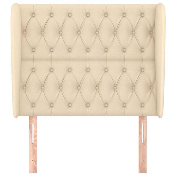 vidaXL S&auml;nggavel med kanter gr&auml;ddvit 93x23x118/128 cm tyg