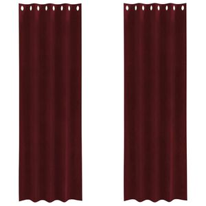 vidaXL Mörkläggningsgardiner 2 pcs Vinröd 140 x 245 cm Sammet